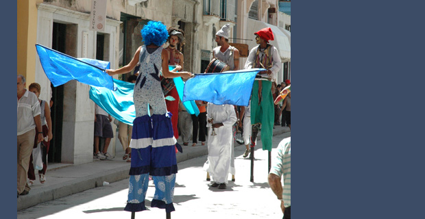 People on stilts.